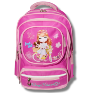 Charming Pink Girl's School Backpack - Primary Level