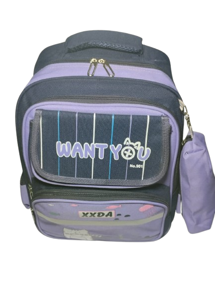 Purple girls school bag